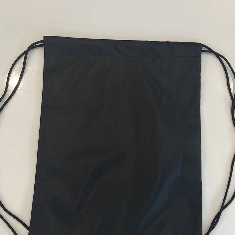 BALENCIAGA BLACK  NYLON DRAW STRING BACKPACK BAG 19x14 inc. - Picture 6 of 8